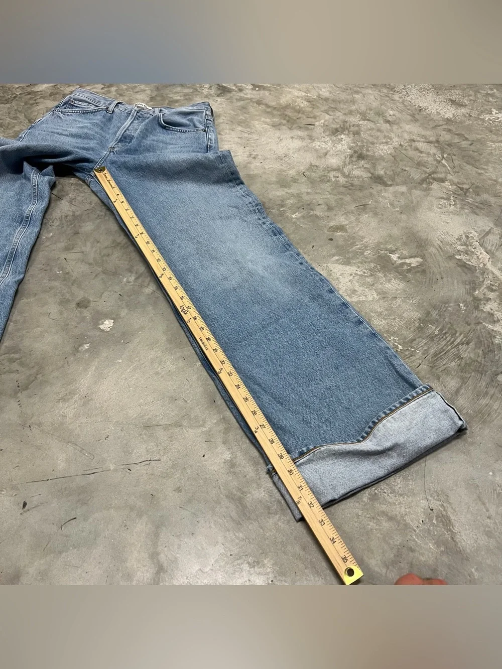 AGOLDE Dame Jean Jeans Womens 25 High Rise Wide Leg Showdown Denim A9159-1141